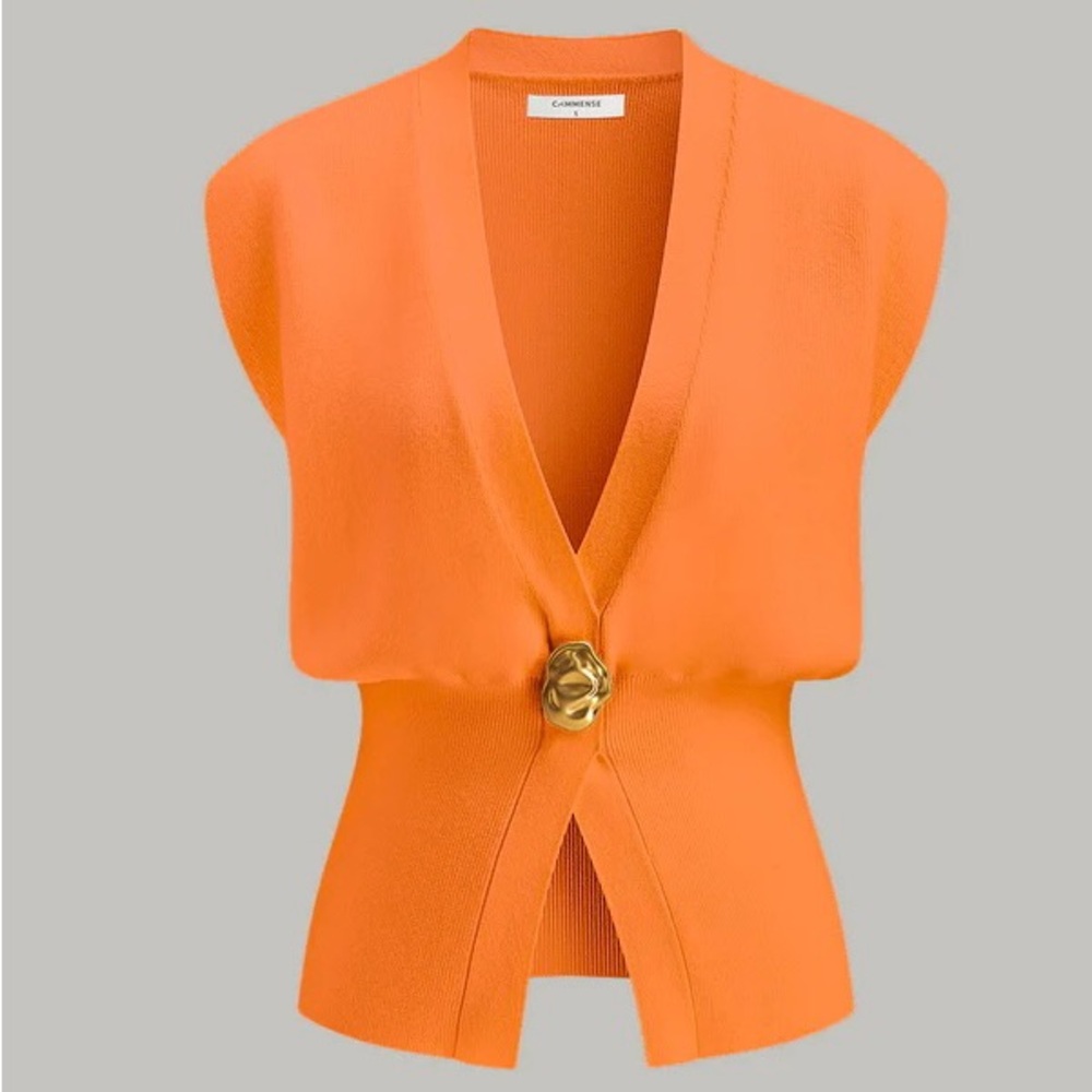 Commense NWT Orange Knit Top